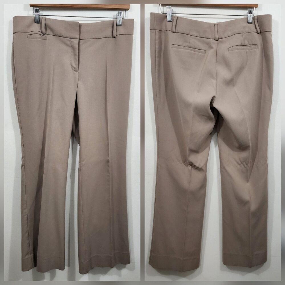 Ann Taylor Loft Marisa Modern Boot Cut Pants Beige Work Office Career Womens  14